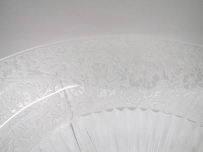 Three Toed Console Bowl With Floral Design Approx 12 3/4"