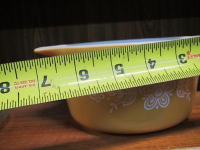Vintage Pyrex 473 1 Quart Tan Flowers Casserole Dish With Lid