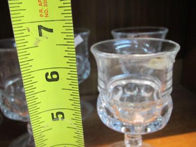 Vintage Kings Crown Ruby Red Ice Bucket & Thumbprint Clear Glass Cordials Glasses