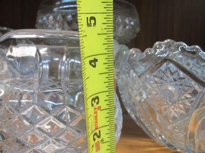 L E Smith Pinwheels Serving Bowl Anchor Hocking Rectangular Tray Cut Glass Small Pitcher & Candy Dish Pedestal