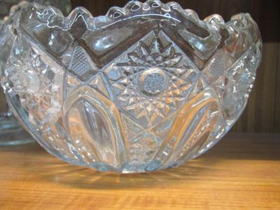 L E Smith Pinwheels Serving Bowl Anchor Hocking Rectangular Tray Cut Glass Small Pitcher & Candy Dish Pedestal