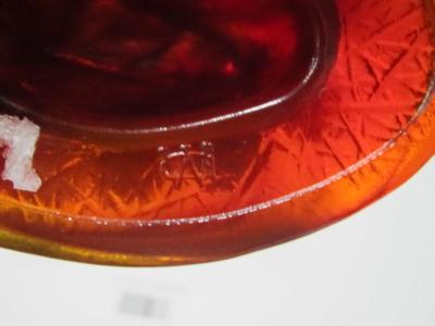 Westmoreland Hen On Nest Basket Red Amberian Glass Approx 5" Tall