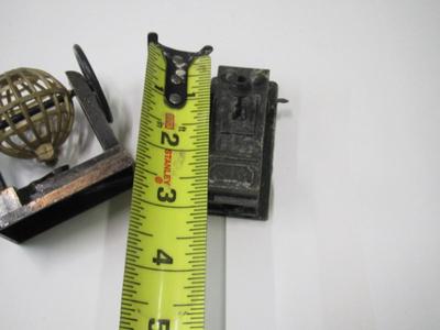 Vintage Metal Pencil Sharpeners Lottery Ball & Telephone 3" Tall