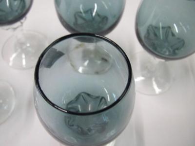 Blue Cordial Footed Glasses Approx 5" Tall