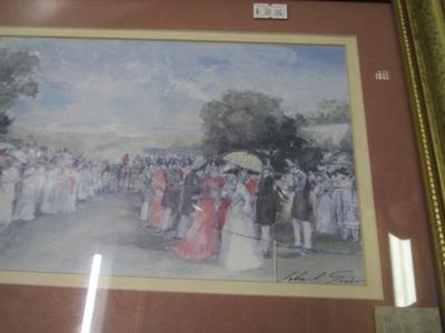 Framed Cherokee Vocational Arts Print Approx 19" x 11 1/2"