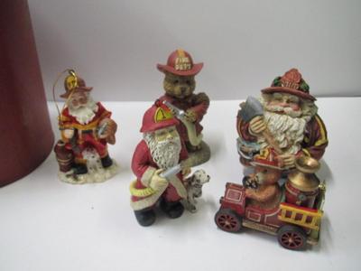 Firefighters Santa & Bears Figurines