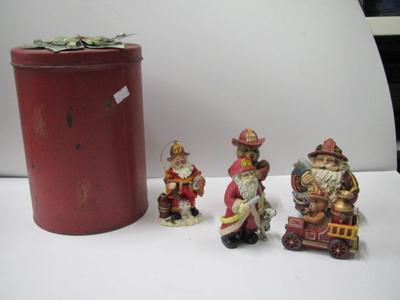 Firefighters Santa & Bears Figurines