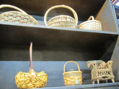 Assortment Of Wicker Baskets & Doll Chair 1 - Longaberger Basket