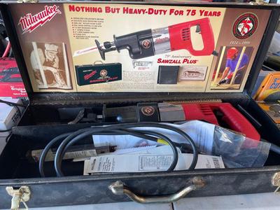 milwaukee sawzall plus 75th year collector with metal case