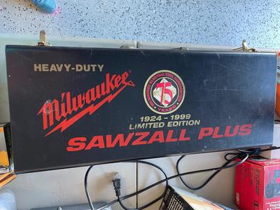 milwaukee sawzall plus 75th year collector with metal case