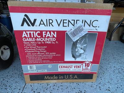 Attic gable-mounted exhaust fan