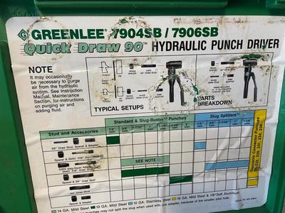 Greenlee Quick Draw 90 hydraulic punch driver