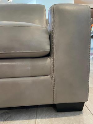 Beautiful gray leather sofa