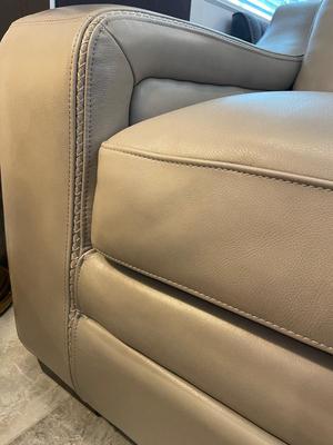Beautiful gray leather sofa