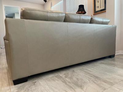 Beautiful gray leather sofa