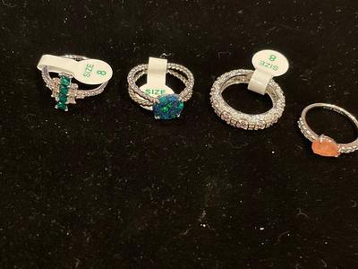 4 lab created stone rings