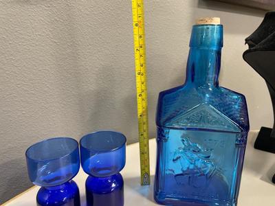 Paul Revere bottle & 2 Randsfjordglass glasses