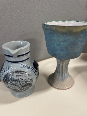 German wine pitcher and goblet