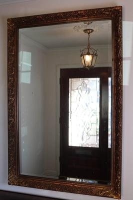 Large Ornate Gold Beveled Mirror
