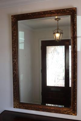 Large Ornate Gold Beveled Mirror