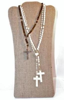 3 Rosaries- 1 Wood 11" L and 2 Plastic 15" L