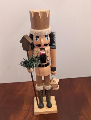 Rustic Woodland Christmas Nutcracker With Birdhouse