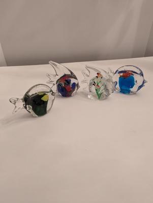 Vintage Glass Fish Paperweights