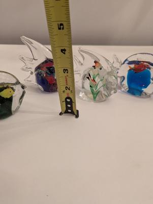 Vintage Glass Fish Paperweights