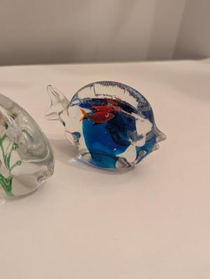 Vintage Glass Fish Paperweights