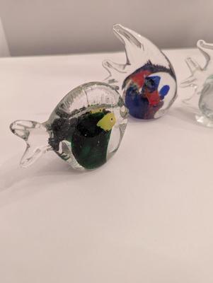Vintage Glass Fish Paperweights