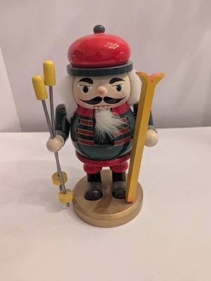 6" Wooden Christmas Skier Nutcracker Hand Painted