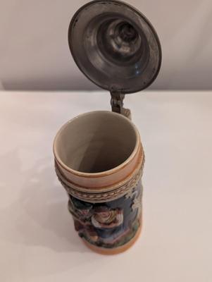 Western Germany Luster Figurative Pewter Lid Tanker