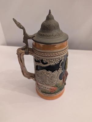 Western Germany Luster Figurative Pewter Lid Tanker