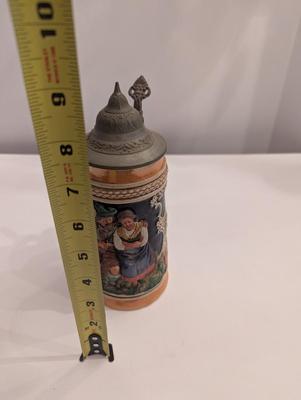 Western Germany Luster Figurative Pewter Lid Tanker