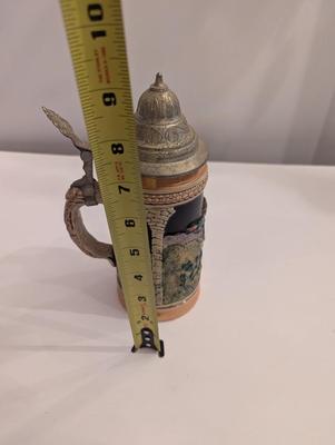 Germany Luster Figurative Pewter Lid Tanker