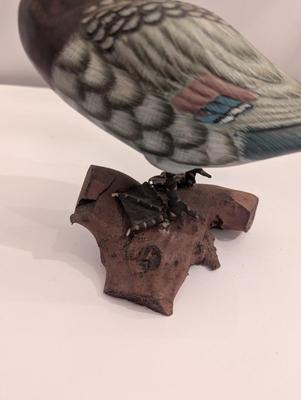 Vintage Wooden Carved Mallard Duck & Cardinal