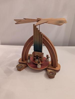 Angels With Organ Erzgebirge Christmas Pyramid German Candle Holder