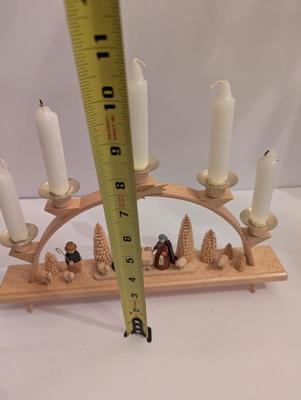 Ezrgebirgische Volkskunst Steiffen Wood Nativity Set Candle Holder