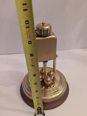 Vintage Brass Schatz Table Top Clock With Glass Dome
