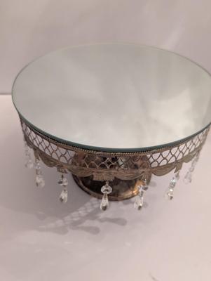 Mirrored & Crystal Cake Stand