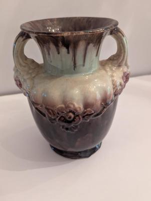 Double Handled Glazed Pottery Vase