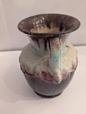 Double Handled Glazed Pottery Vase