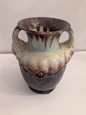 Double Handled Glazed Pottery Vase