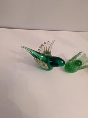 Enesco & Murano Glass Bird Paperweights