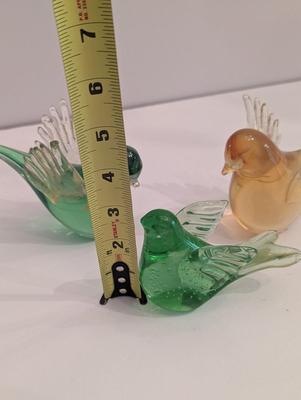 Enesco & Murano Glass Bird Paperweights