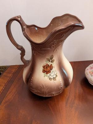 Royal Danube Harmony Rose Ironstone England Pitcher Roses Brick Red Pitchers