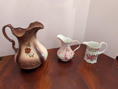 Royal Danube Harmony Rose Ironstone England Pitcher Roses Brick Red Pitchers