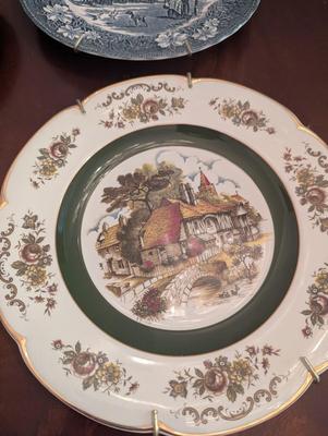 Vintage Plates Rossini Liberty Blue Coaching Taverns Ascot Service Plate