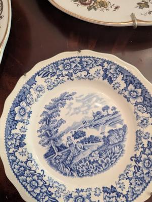 Vintage Plates Rossini Liberty Blue Coaching Taverns Ascot Service Plate