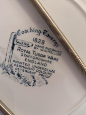 Vintage Plates Rossini Liberty Blue Coaching Taverns Ascot Service Plate